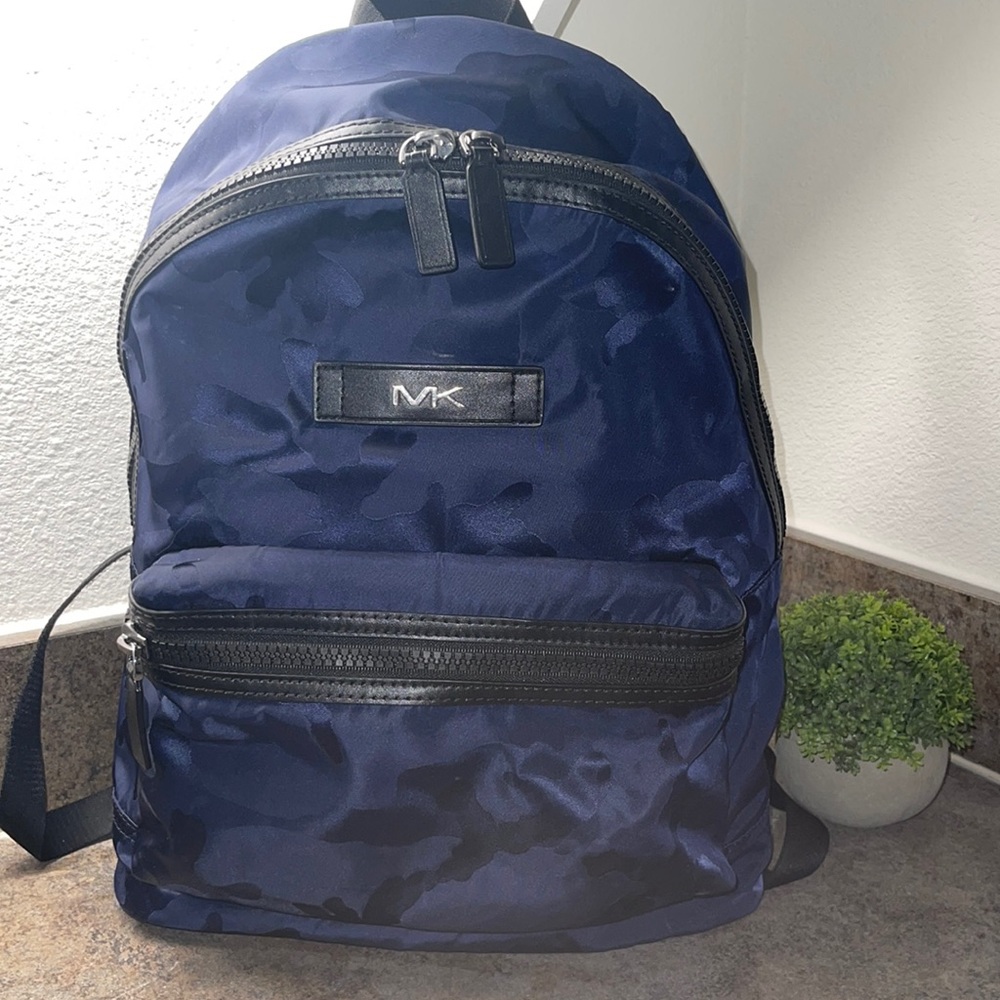 Dark Blue Michael Kors Camouflage Backpack
